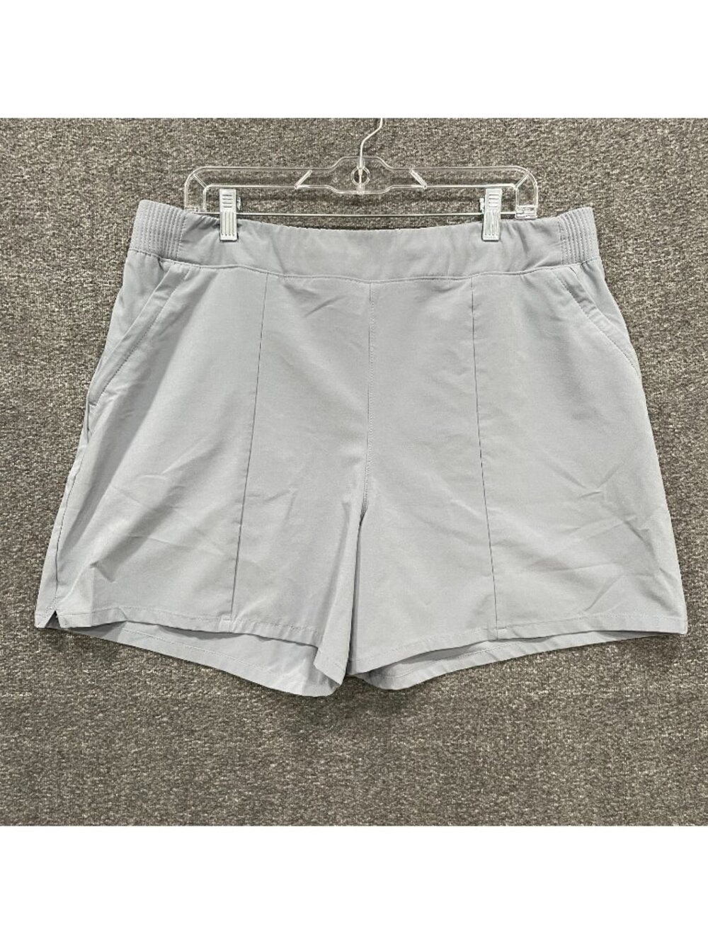 Columbia PFG Shorts Womens XL Blue Grey Hiking Fishing Omni Shield Pull On Up